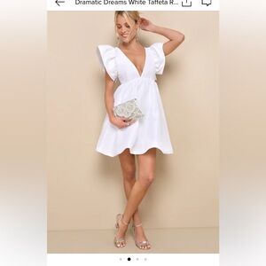 Lulu’s White Bubble Babydoll Dress
